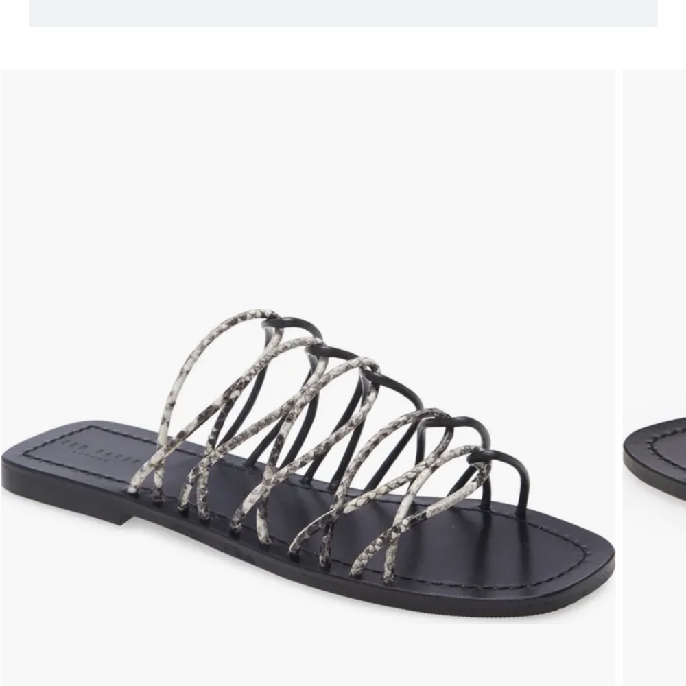 Ted Baker Black and Gray Sandals with Strappy Design